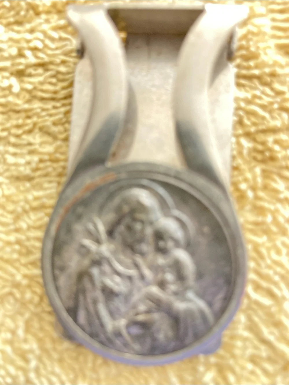 Religious Medal Money Clip - Silver Tone